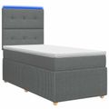 vidaXL LED boxspring posteľ s matracom Tmavosivá 80 x 200 cm Látka