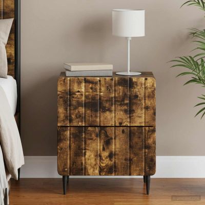 vidaXL Nočný stolík Dymový dub 43 x 34,5 x 49,5 cm Kompozitné drevo