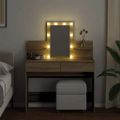 vidaXL Toaletný stolík s LED dub sonoma 100x40x130 cm