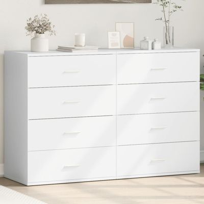 vidaXL Komody 2 ks, biele 60x39x80 cm, kompozitné drevo
