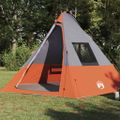 vidaXL Tipi stan 6-miestny Vodoodolný Šedá a oranžová taft