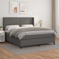 vidaXL Boxspring posteľ s matracom sivá 160x200 cm umelá koža