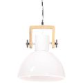 vidaXL Industriálna závesná lampa 25 W biela 30 cm okrúhla E27