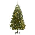 vidaXL Umelý výklopný vianočný stromček 300 LED a sada gúľ 270 cm