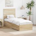 vidaXL Rám postele Sonoma dub a striebro 70 x 190 cm Kompozitné drevo