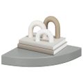 vidaXL Plávajúce rohové police 4 ks, lesklé sivé 25x25x3,8 cm, MDF