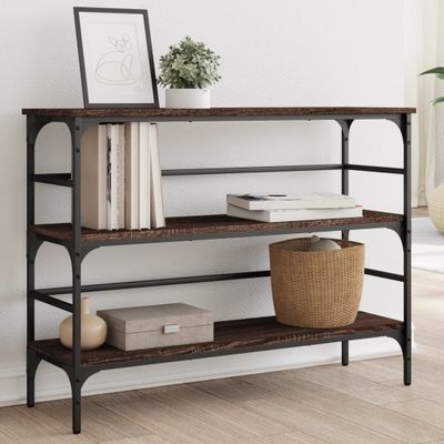 vidaXL Konzolový stolík hnedý dub 100x32x75 cm kompozitné drevo