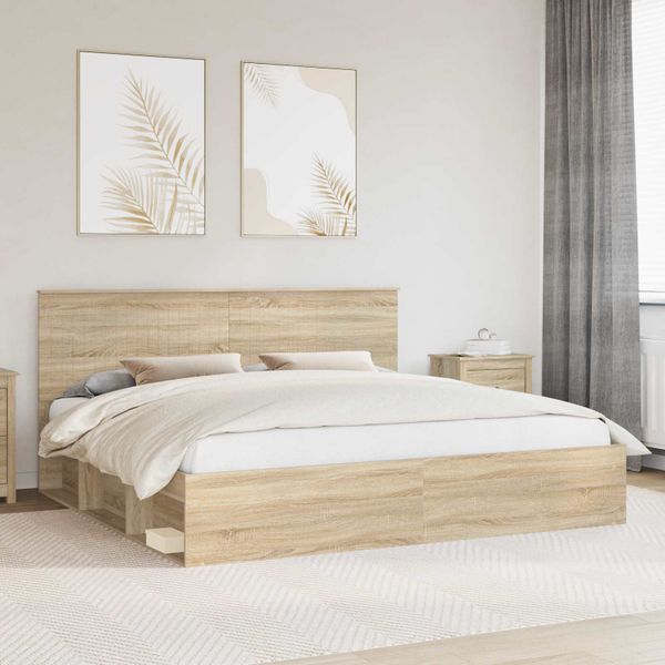 vidaXL Rám postele Sonoma 200 x 200 cm Masívne borovicové drevo