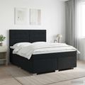 vidaXL Posteľ boxspring s matracom Čierna 160 x 200 cm Látka