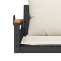 vidaXL Hojdacia lavica s vankúšmi čierna 109x62x40 cm polyratan