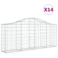 vidaXL Oblúkové gabionové koše 14ks 200x30x80/100cm pozinkované železo
