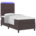 vidaXL Posteľ s pružinovým rámom Tmavo hnedá 80 x 200 cm látka