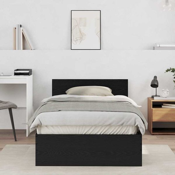 vidaXL Rám postele Čierny dub 203 x 104 x 70 cm Kompozitné drevo