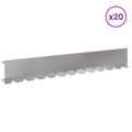 vidaXL Obrubník trávnika 20 ks 102 x 15 x 4 cm Oceľ Strieborná
