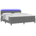 vidaXL LED box s pružinami Svetlo šedá a biela 200 x 200 cm