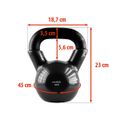Kettlebell pokrytý vinylom HMS KNV12 12 kg, čierny