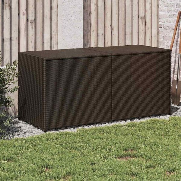 vidaXL Záhradný úložný box hnedý 283 l polyratan