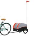 vidaXL Vozík za bicykel, čierno oranžový 30 kg, železo