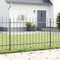 vidaXL Záhradný plot WOERDEN 1,7 x 0,8 m Práškovaná oceľ Sivá