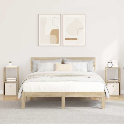 vidaXL Nočný stolík so zásuvkou 2 pcs Sonoma dub 30,5 x 27 x 59,5 cm