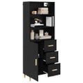 vidaXL Highboard Čierny dub 69,5 x 32,5 x 180 cm Kompozitné drevo