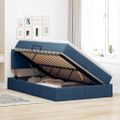 vidaXL Postel s úložným prostorem a matrací Modrá 120 x 190 cm Zamat