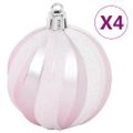 vidaXL 108-dielna sada vianočných ozdôb biela a ružová