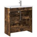 vidaXL Sada kúpeľňového nábytku Dymový dub 81 x 40 x 84,5 cm
