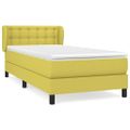 vidaXL Posteľný rám boxspring s matracom zelený 90x200 cm látka