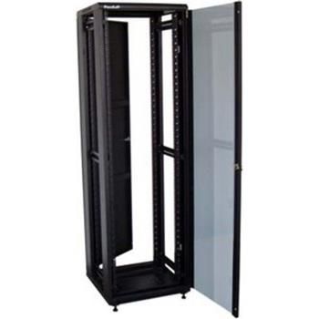 XtendLan 47U/800x1200 stojanový, černý, skleněné dveře, plná záda Rozvadec, 19", stojanový, rozebíratelný, výška 47U, 800 x 1200, sklenené dvere, kourové sklo, plná záda, cerný
