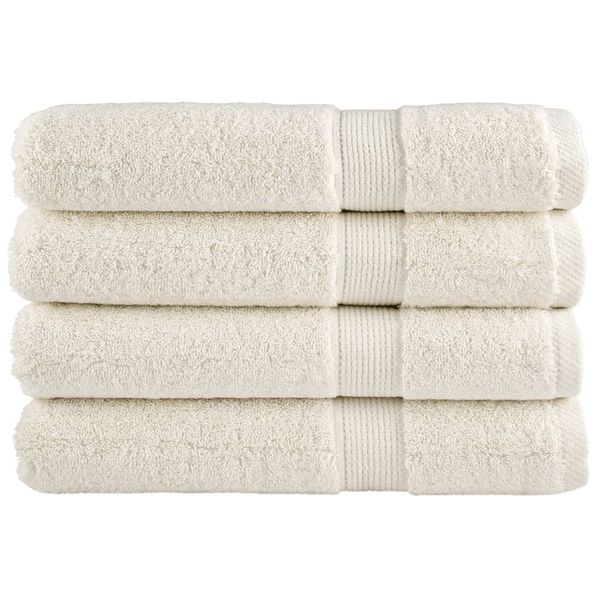 vidaXL Prémiové uteráky SOLUND 4 ks krémové 100x200cm 600 g/m2