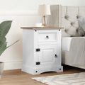 vidaXL Nočný stolík biely 53x39x67 cm mexická borovica Corona Range
