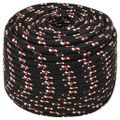 vidaXL Lodné lano čierne 14 mm 25 m polypropylén