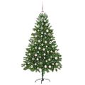 vidaXL Vianočný stromček s 300 LED-i so stojanom Zelená 180 cm PE