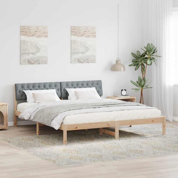 vidaXL Rám postele Hnedá a svetlo šedá 180 x 200 cm Borovicový masív