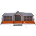 vidaXL Rodinný stan so strechou Šedá a oranžová 622 x 295 x 238 cm