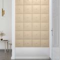 vidaXL Nástenné panely 12 ks krémové 30x30 cm látkové 1,08 m²