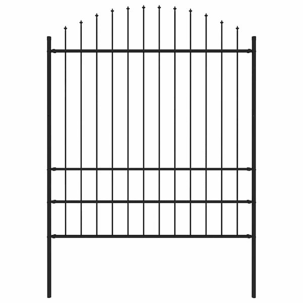 vidaXL Záhradný plot Woerden s vrchnou časťou v tvare oštepu, oceľový 170x200 cm, čierny