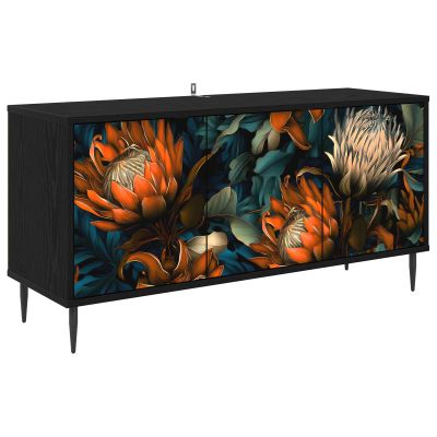 vidaXL TV skrinka LOCHEM 102 x 33 x 51 cm Čierny dub Kompozitné drevo