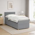 vidaXL Posteľ s boxspringom a matracom a LED Svetlosivá 90 x 190 cm