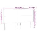vidaXL Čelo postele s LED tmavomodré 163x16x118/128 cm zamat