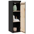 vidaXL Nástenné skrinky 2 ks čierne 30x30x100 cm masívna borovica