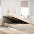 vidaXL Postel s úložným prostorem a matrací Krémová 180 x 200 cm