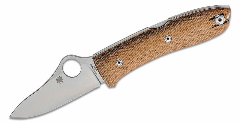 Spyderco C255CMP SpyOpera vreckový zberateľský nôž 7,4 cm, Satin, hnedá, Micarta
