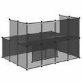 vidaXL Klietka pre malé zvieratá čierna 143x107x93 cm PP a oceľ