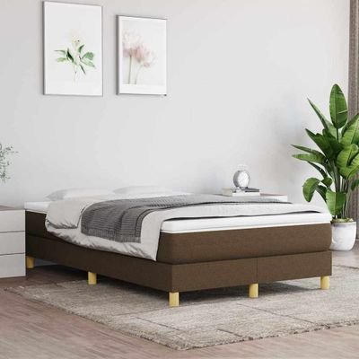 vidaXL Posteľný rám s boxspringom tmavohnedá 120x200 cm látka