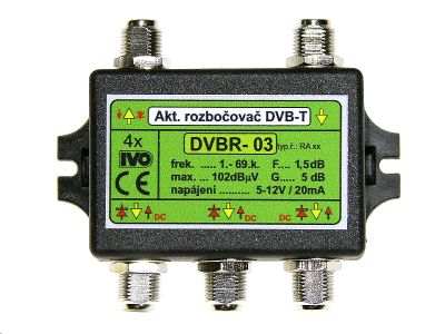 Ivo DVBR-03 aktívny rozbočovač 4x výstup "F" 5dB zisk