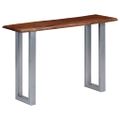 vidaXL Konzolový stolík z akáciového dreva a železa 115x35x76 cm