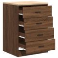 vidaXL Garážová skriňa hnedý dub 60x51x85 cm masívna borovica