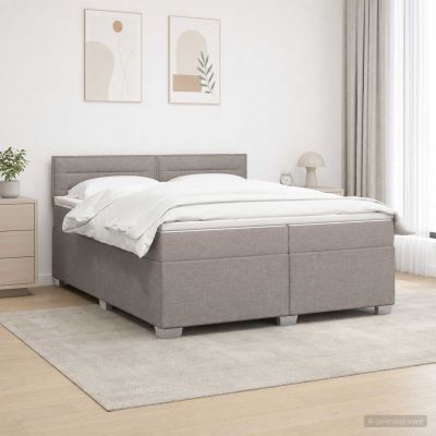 vidaXL Posteľ boxspring s matracom Sivohnedá 200 x 200 cm Látka